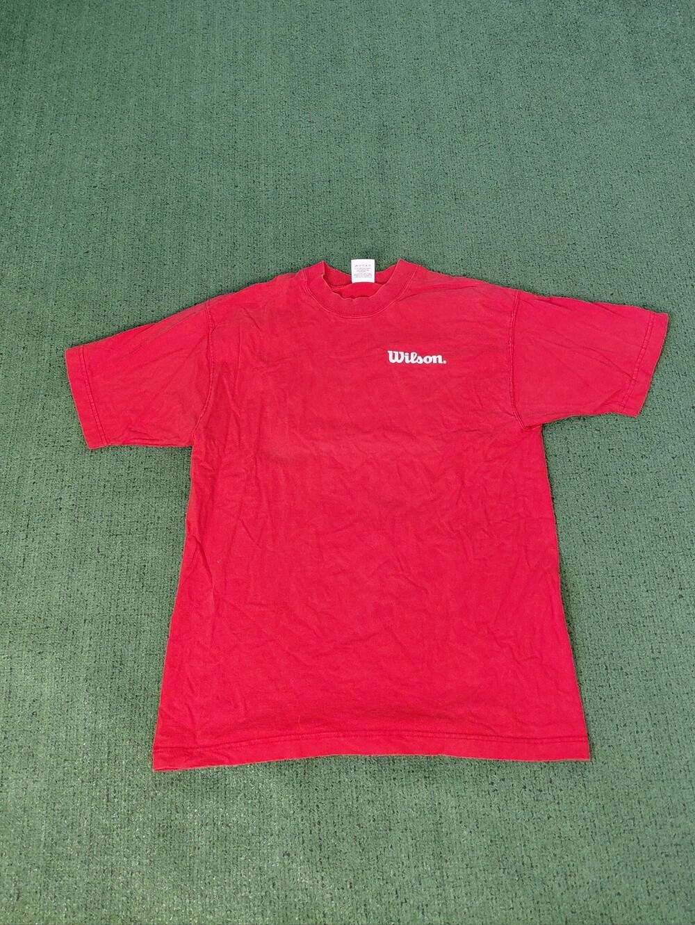 VINTAGE 1995 Wilson 90's Logo Sports Red T Shirt Sz Large